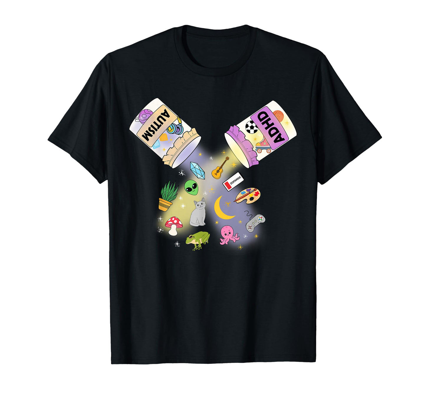 Funny AuDHD Neurodiversity Autism ADHD Fusion Men Women Kids T-Shirt