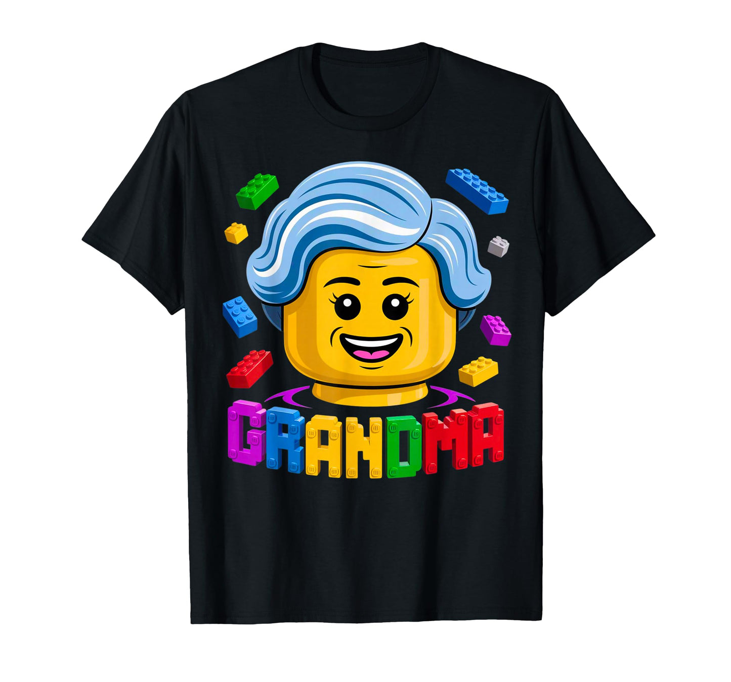 Family Grandma Master Builder Building Brick Blocks Kids T-Shirt