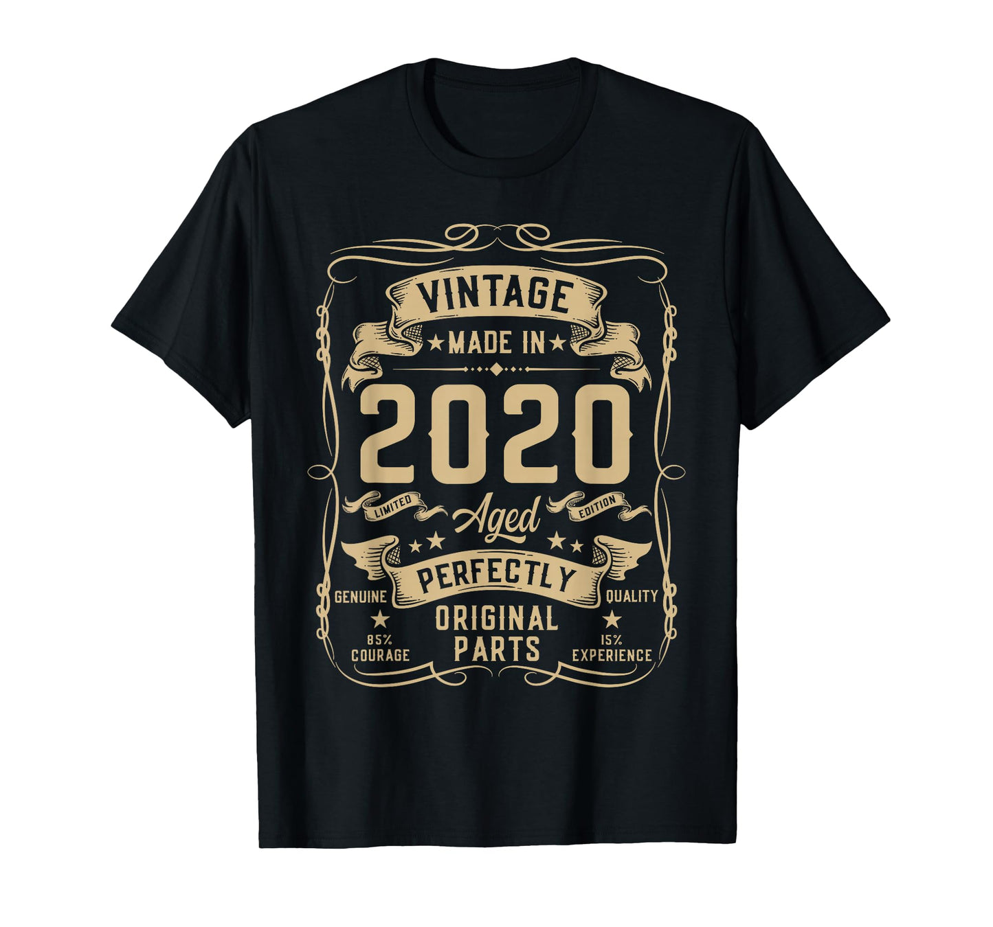 Vintage 2020 6yr 6th Birthday Gifts Boys Girls 6 Year Old T-Shirt