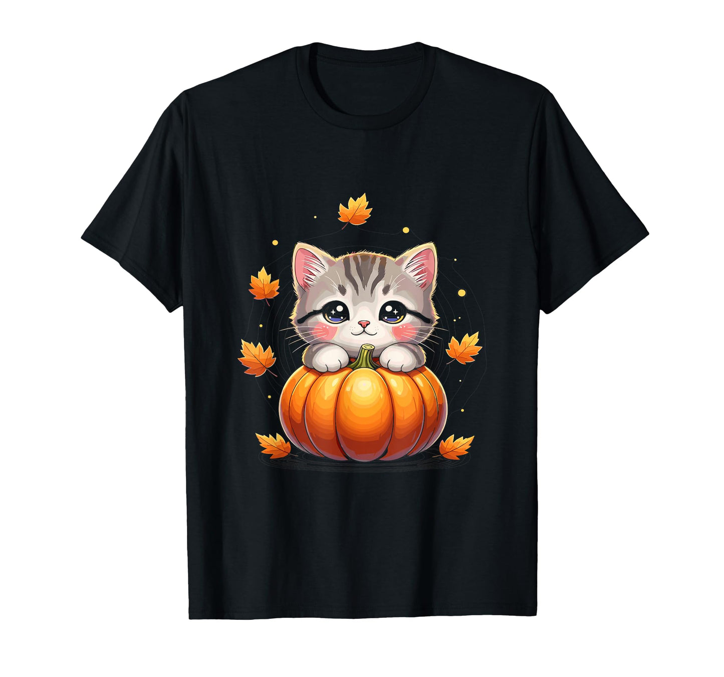 Pumpkin Shirts for Women Cat Costume Men Autumn Fall Kids T-Shirt