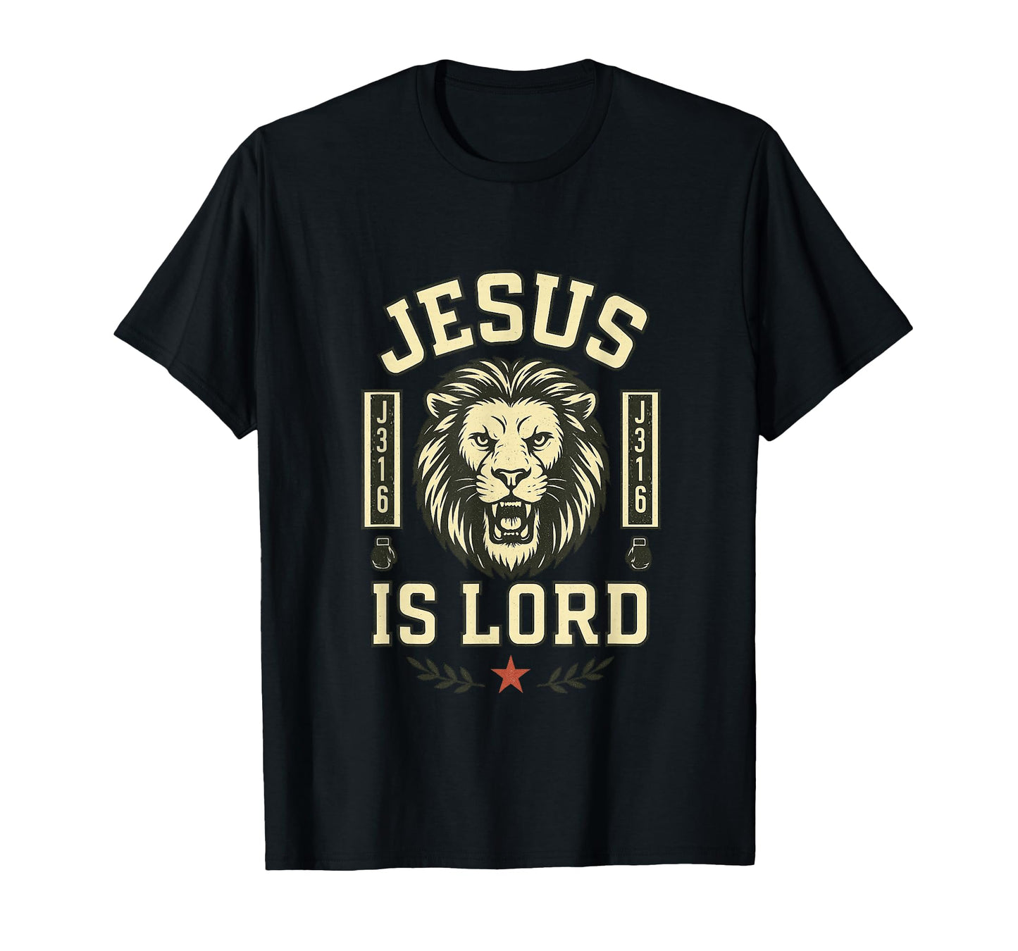 Muay Thai Christian Design Jesus is Lord J316 Lion Art T-Shirt