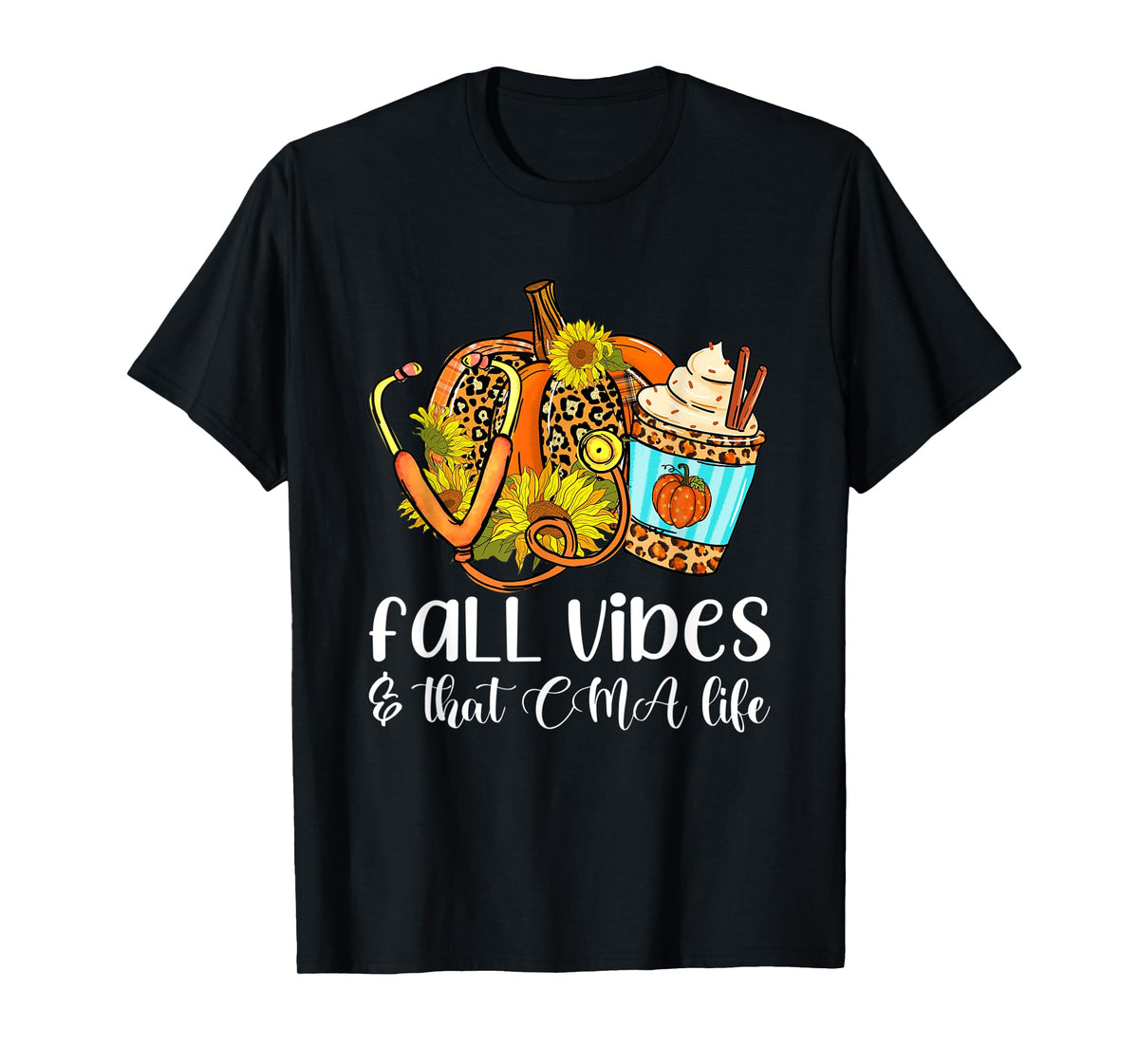Fall Vibes & That CMA Life Leopard Pumpkin Season T-Shirt