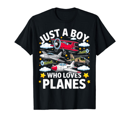 Aircraft Lovers Just A Boy Who Loves Planes Airplane T-Shirt