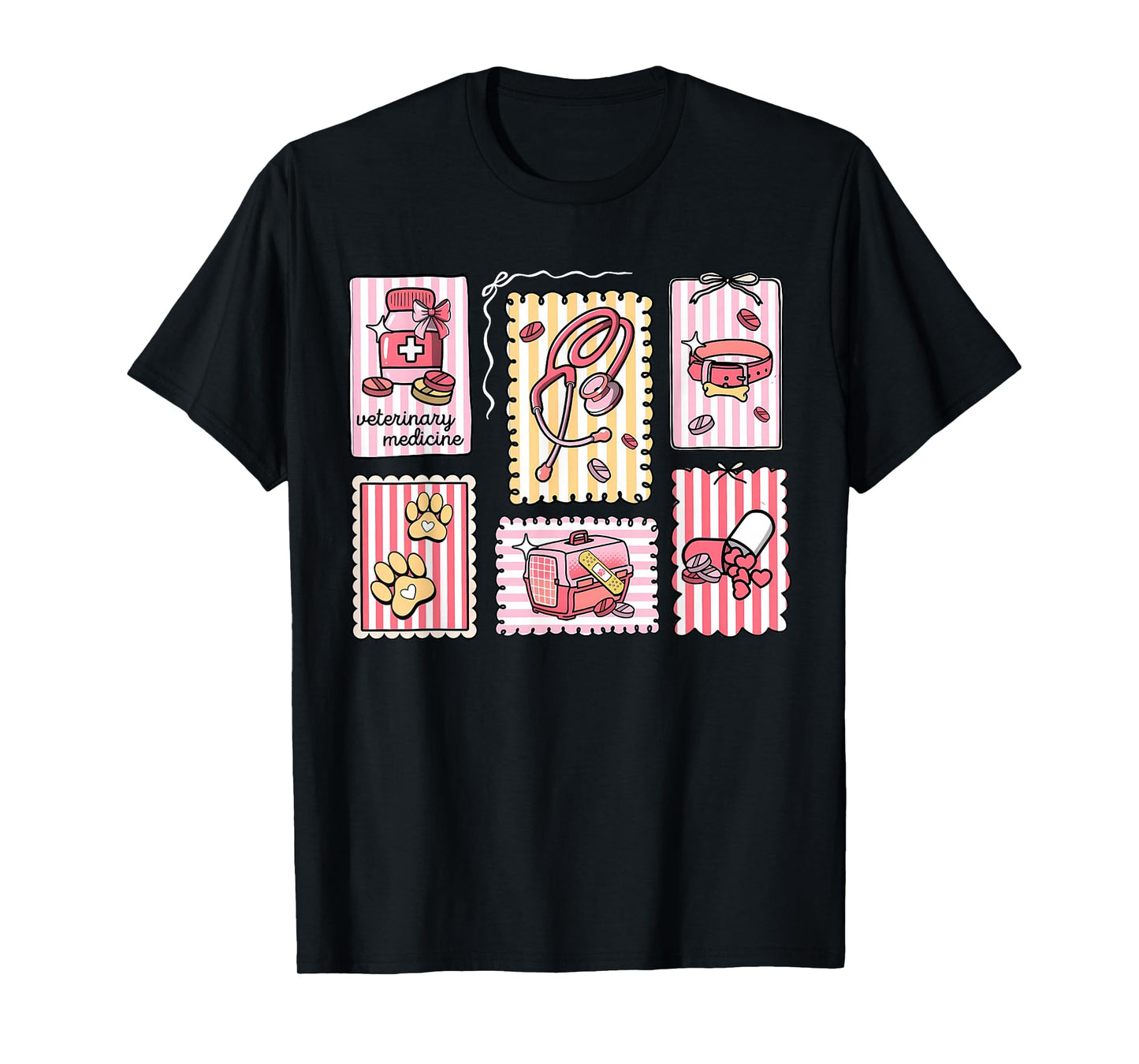 Coquette Stamp Veterinary Technician Vet Med Valentine Day T-Shirt