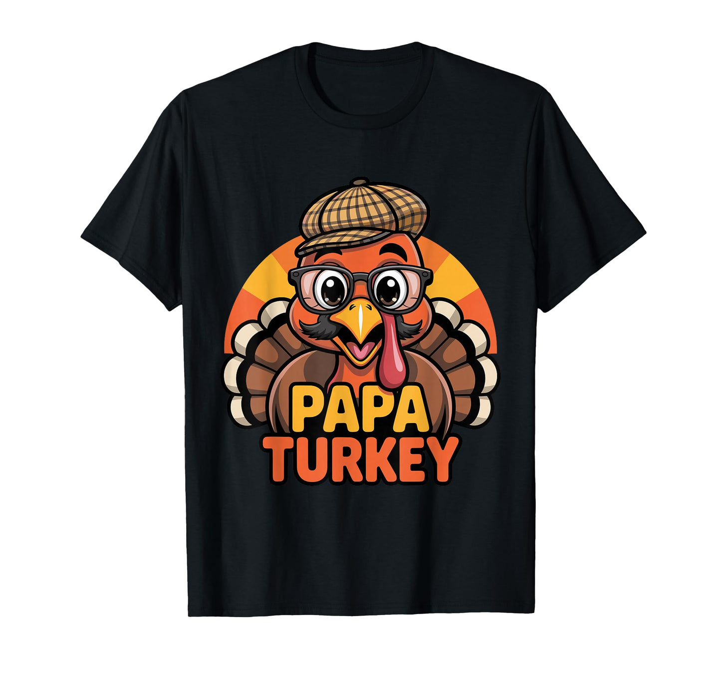 Funny Thanksgiving Papa Turkey Family Matching Men T-Shirt