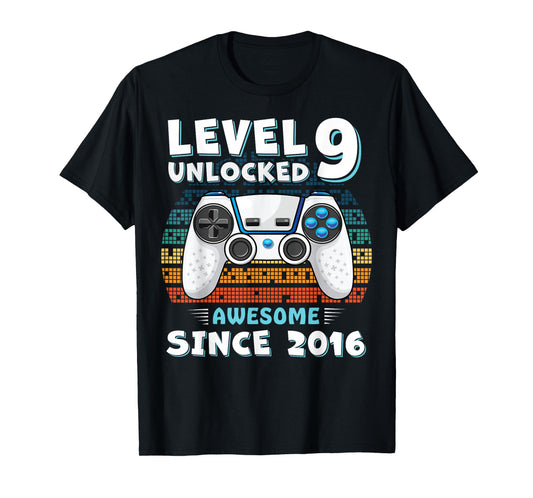 9 Year Old BDay Decorations Son Boy 9yr 2016 9th Birthday T-Shirt