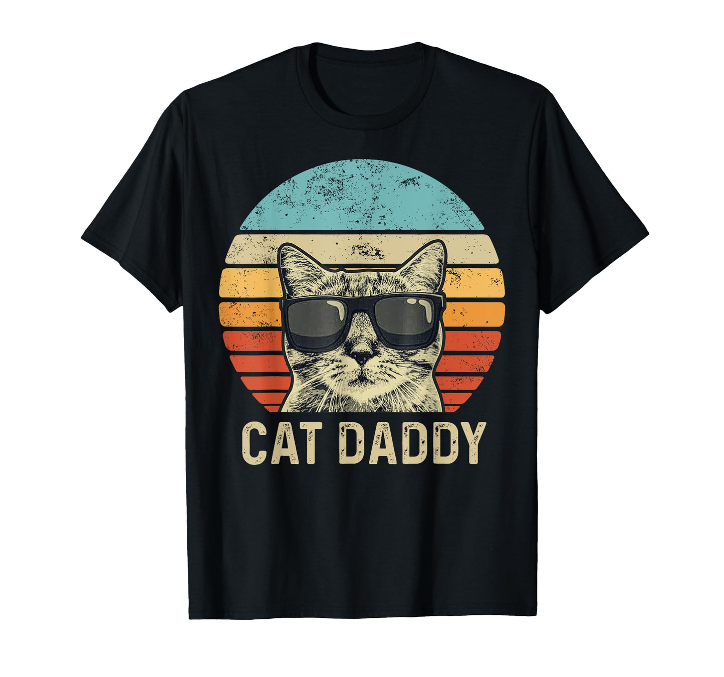 Cat Daddy Retro Cat Sunglasses Cool Cat Dad Gift Fathers Day T-Shirt for Men Women Girls Kids
