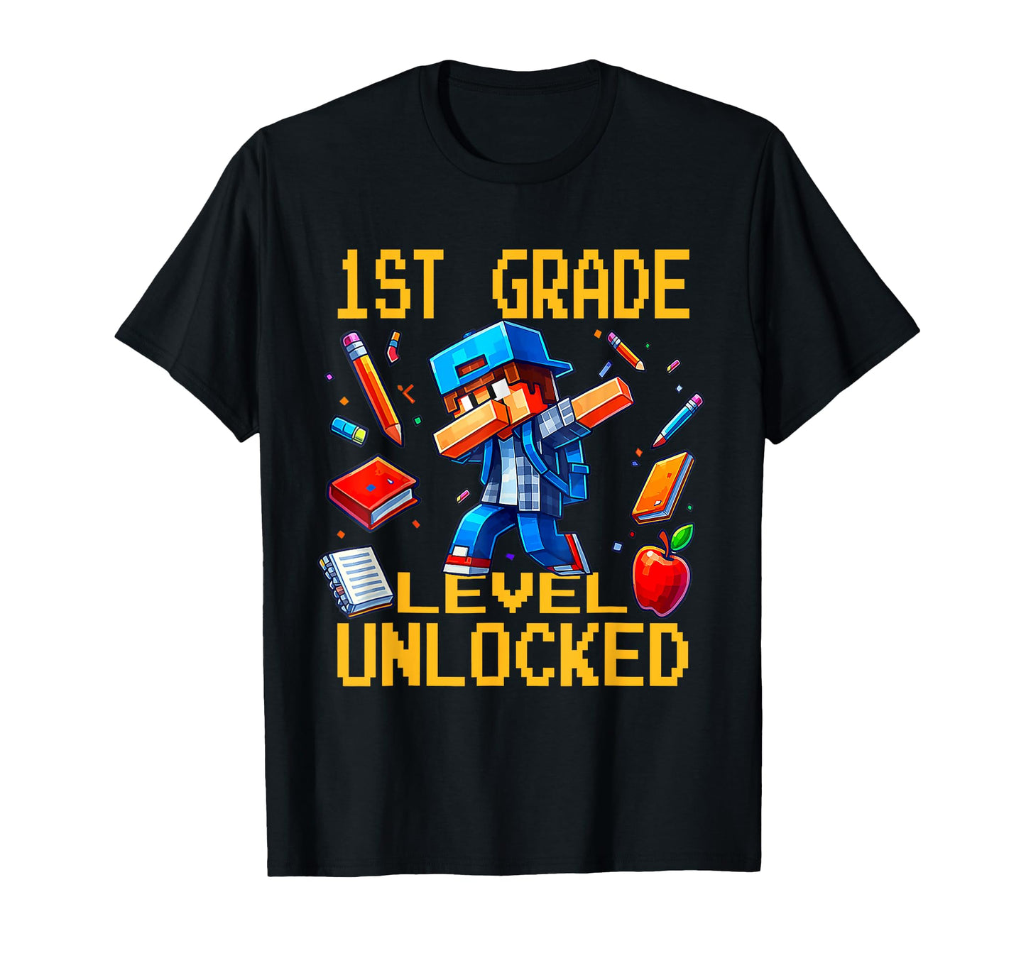 First Grade Level Unlocked Dabbing Gamer Back to School T-Shirt