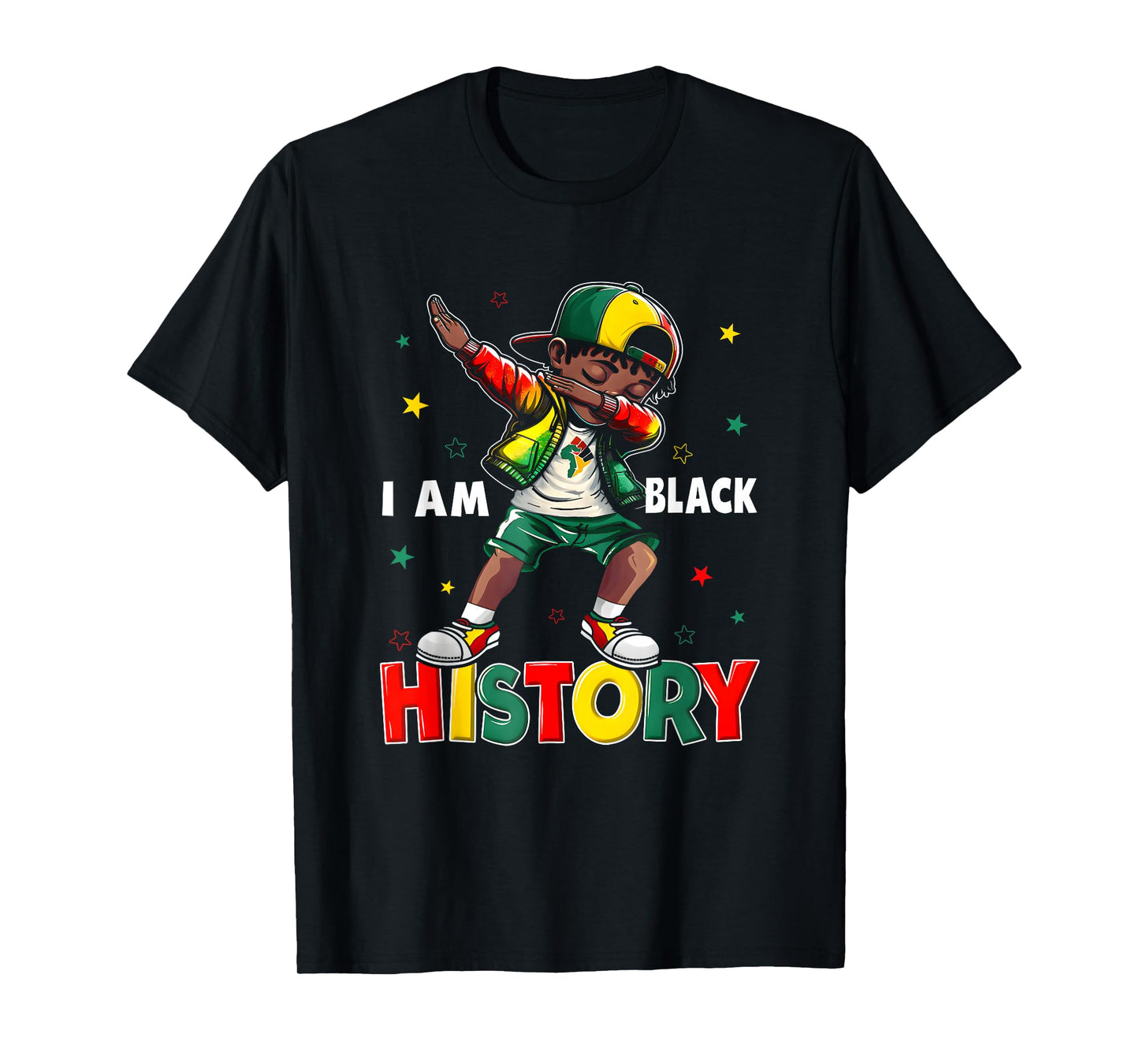 I Am Black History Month African American Dabbing Boys Kids T-Shirt