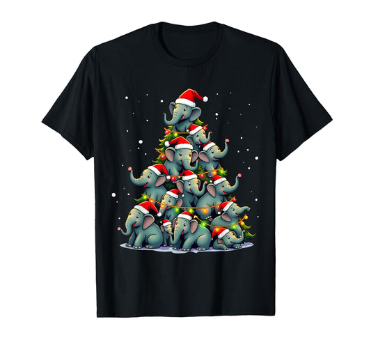 Elephant Christmas Tree Funny Jumbo Holiday Cute Elephant T-Shirt