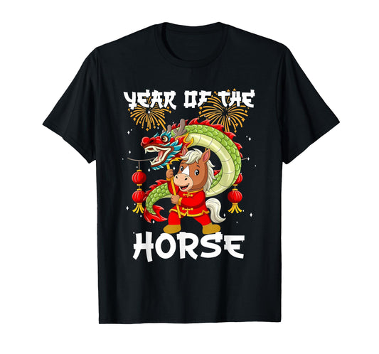 Year of The Horse Chinese New Year 2026 Lion Dance Lover Kid T-Shirt