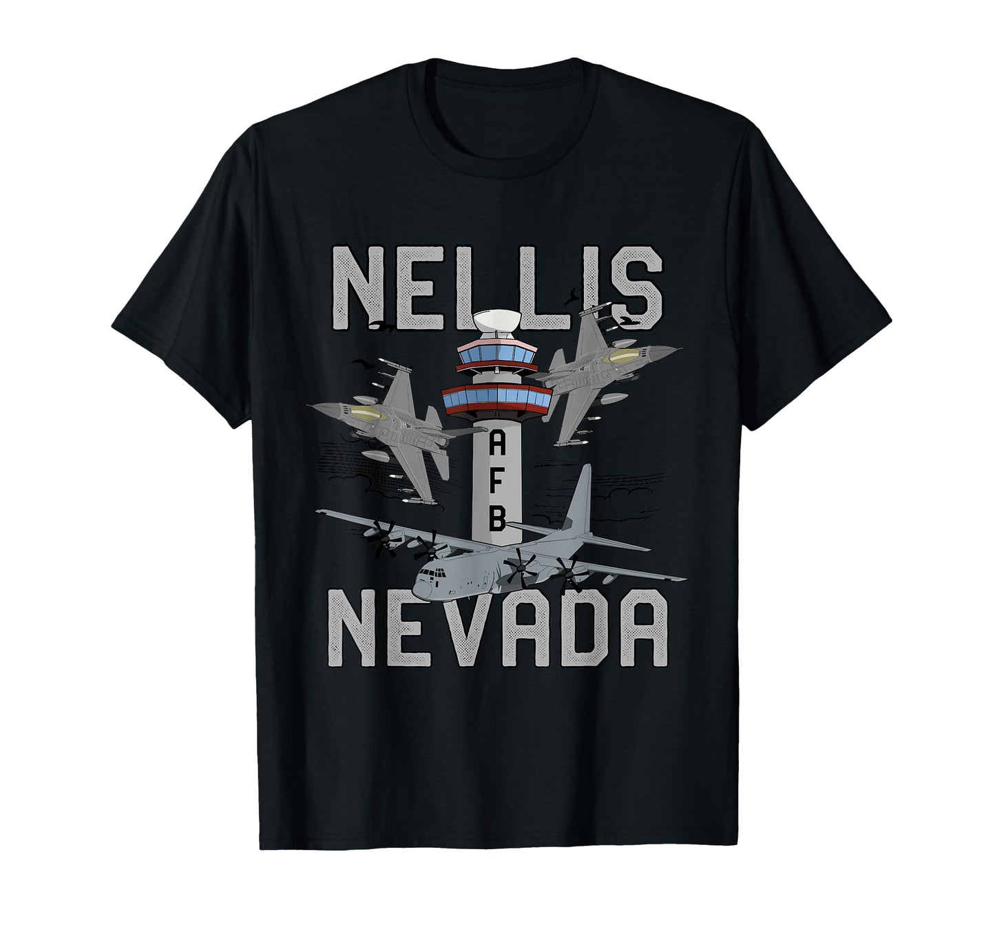 Nellis AFB Nevada Air Force Base Fighter Jets Vintage Tee T-Shirt