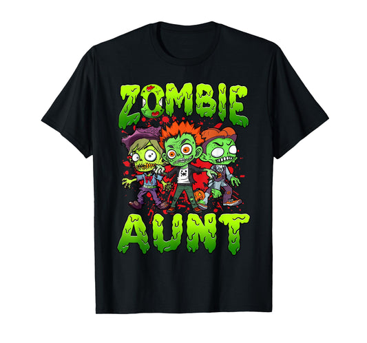 Zombie Aunt Halloween Costume Family Matching T-Shirt
