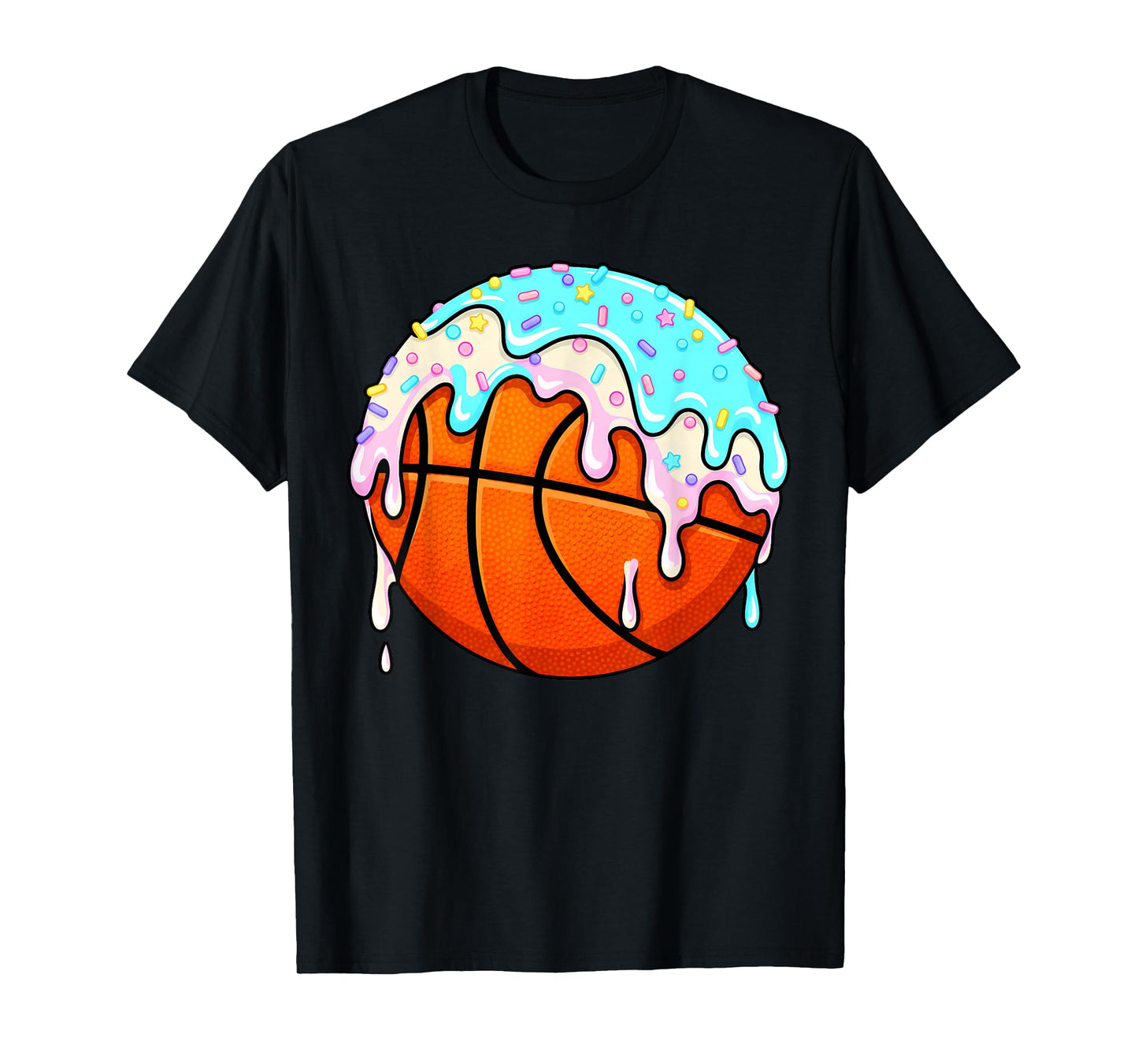 Basketball Hoop Ice Cream Drip Sport Player Boys Girls Youth T-Shirt