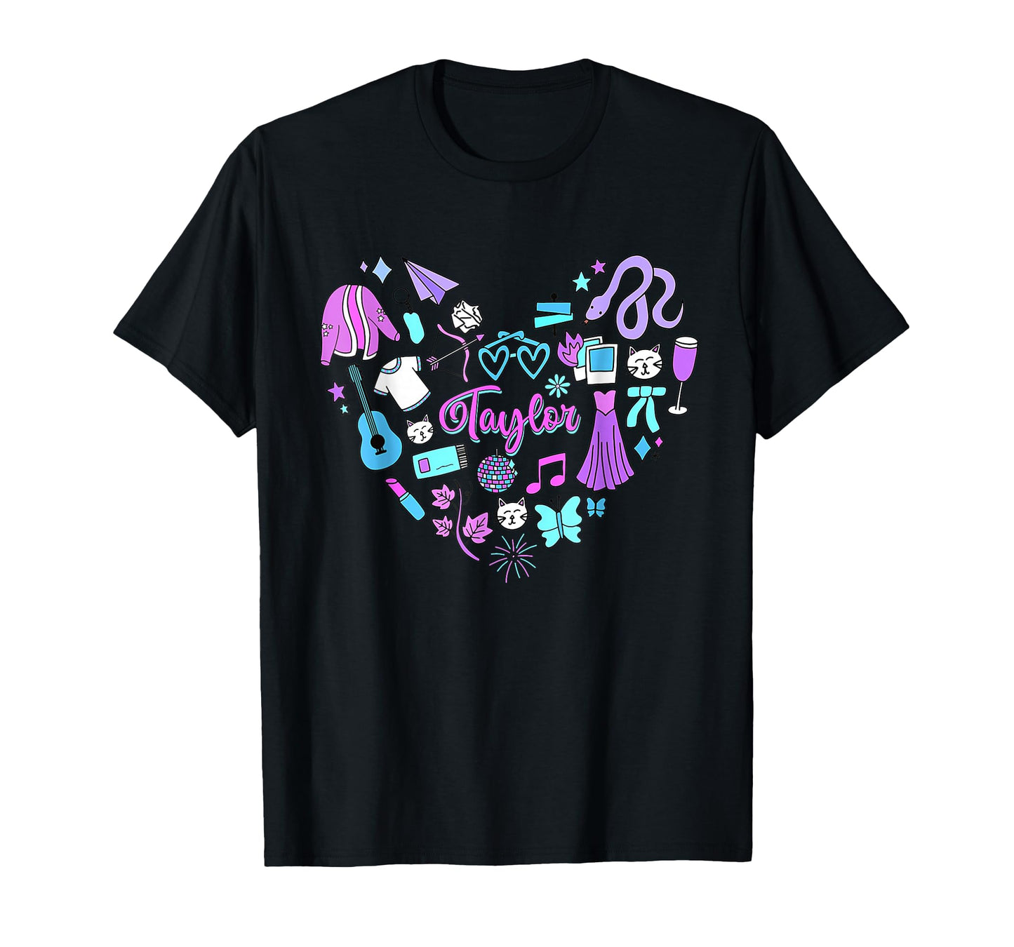 Taylor First Name I Love Taylor Girl Groovy 80's Vintage T-Shirt