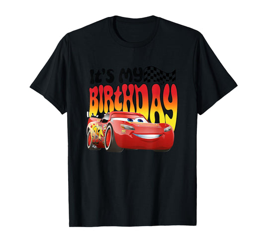 Disney Pixar Cars 2 Lightning McQueen It's My Birthday Logo T-Shirt