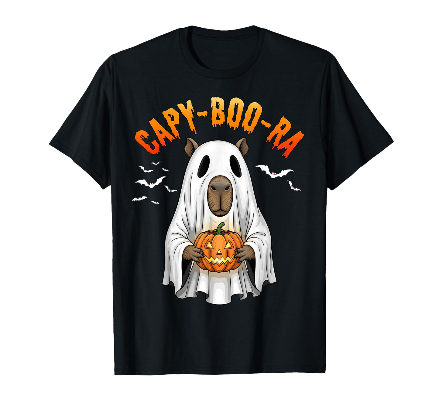 Fun Spooky Capybara Capy-Boo-ra Halloween Ghost Boo Costume T-Shirt