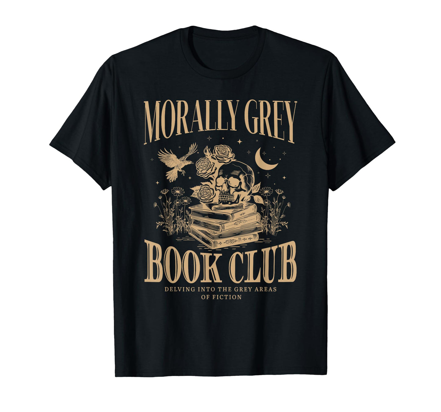 Morally Grey Book Club Skeleton Funny Books Lover Bookworm T-Shirt