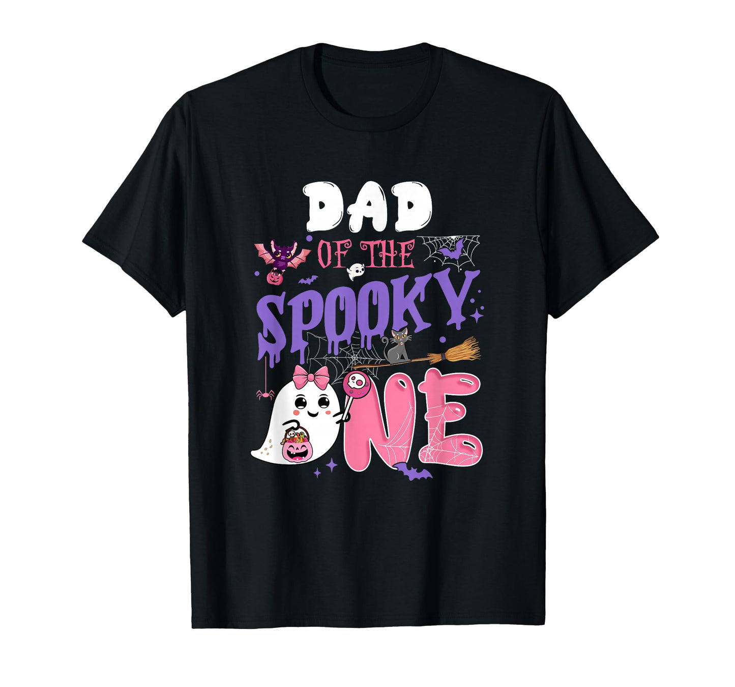 Dad Of The Spooky One 1St Birthday Girl Halloween Ghost T-Shirt