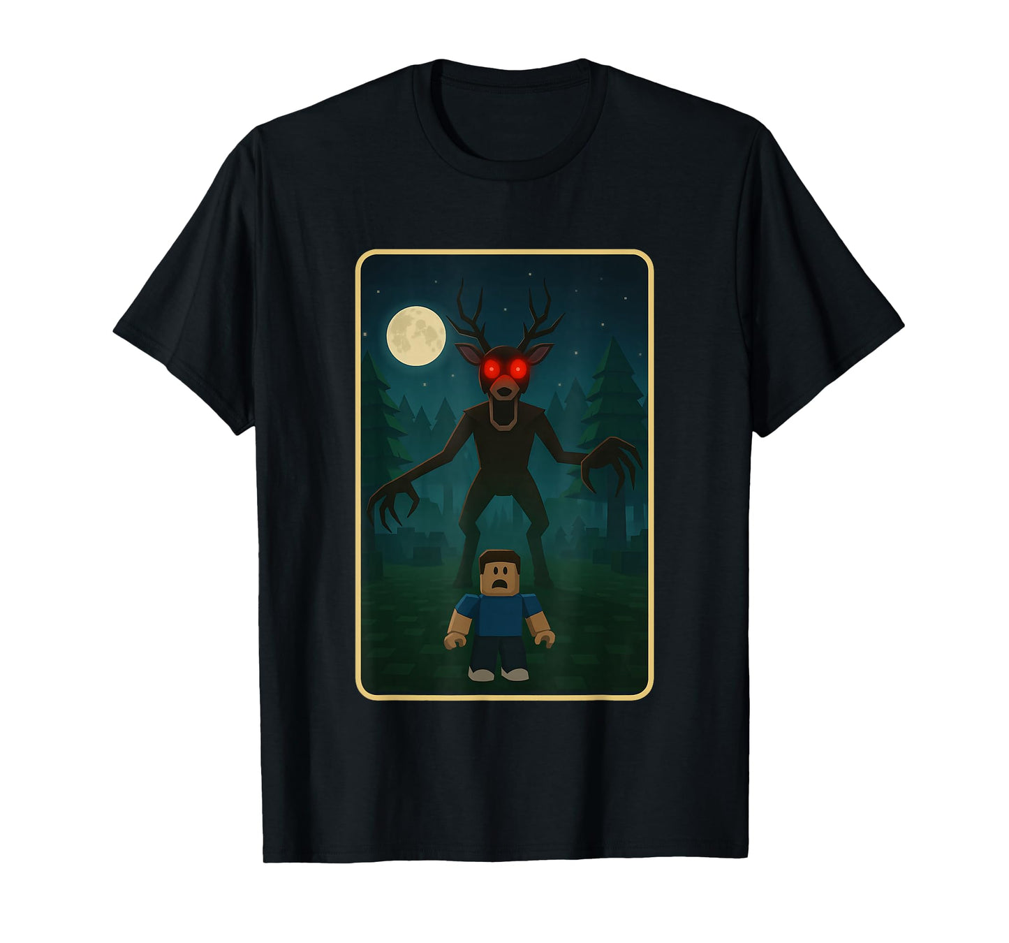 Scary Deer 99 Nights Halloween Gamer in The Forest Kids Meme T-Shirt