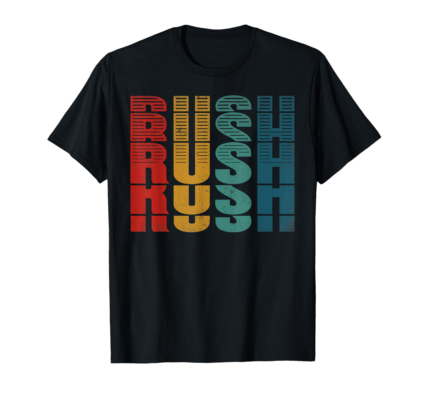 Rush Surname Vintage Retro Men Women Kids Birthday Party Tee T-Shirt
