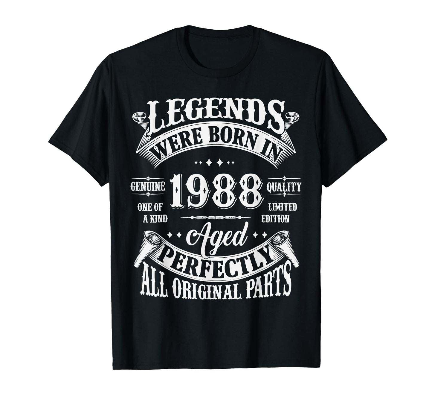 37th Birthday Tee 37 Years Old Vintage Legends Born In 1988 T-Shirt