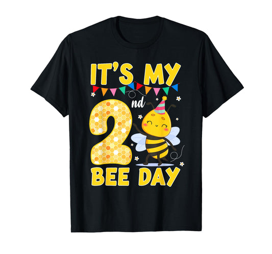 It's My 2nd Birthday Bee Day 2 Year Old Bee Theme Party T-Shirt