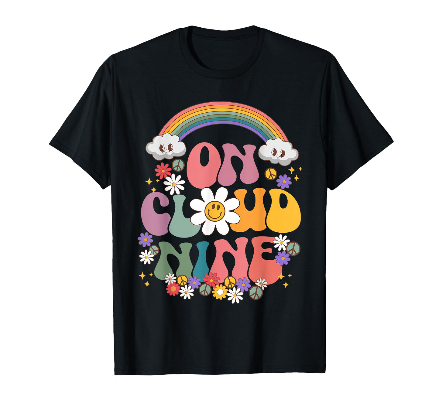 On Cloud NINE BIRTHDAY SHIRT 9th Birthday Girl Funny Retro T-Shirt