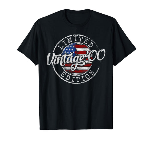 Vintage 2000 25th Birthday Gifts For Men Women 25 Year Old T-Shirt