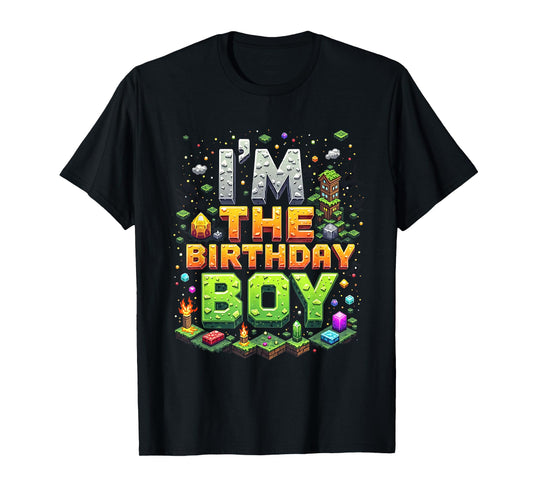 Bday Party Video Gamer Pixel Number I'm The Birthday Boy T-Shirt