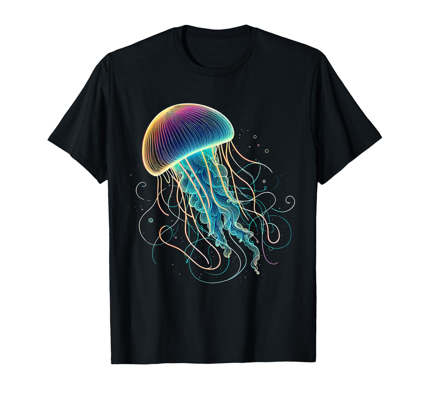 Colorful Vibrant Glowing Jellyfish with Rainbow Colors T-Shirt