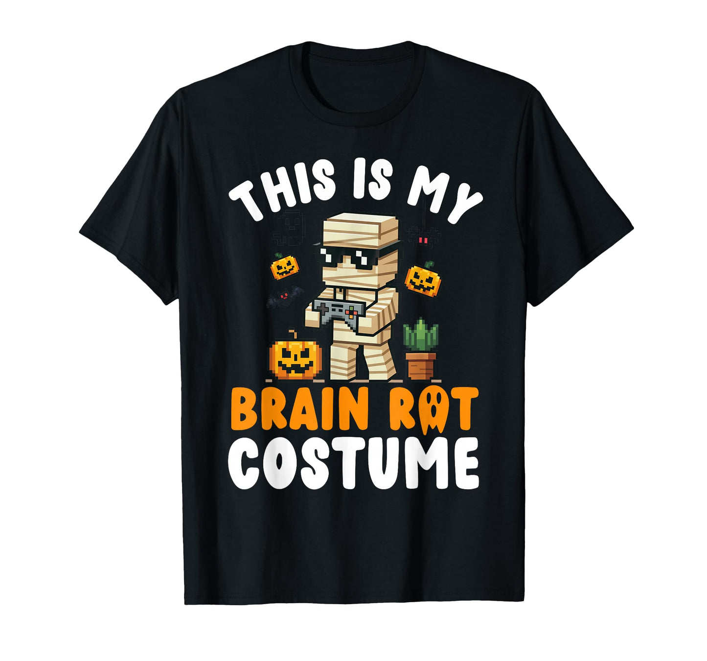 Brain Rot Halloween Costumes Kids Teen Boys Brainrot Gamer T-Shirt