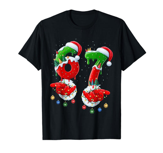 Six Seven 67 Meme 6 7 Christmas Santa Hand T-Shirt
