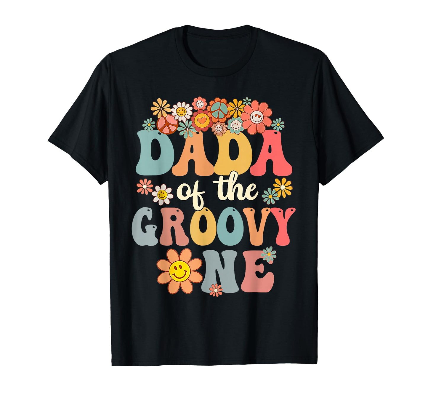 Retro Dada of Groovy One Matching Family 1st Birthday Party T-Shirt