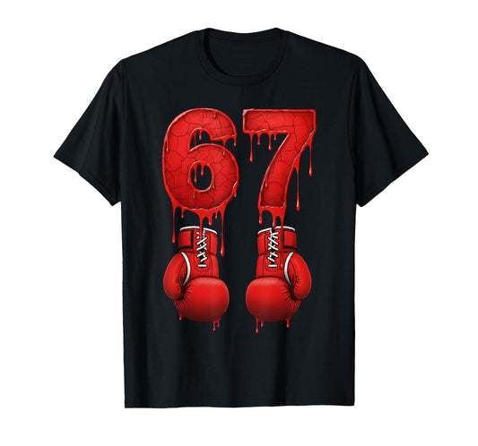 Funny 67 Meme Six Seven Kickboxing Boxing Boxer Men Women T-Shirt