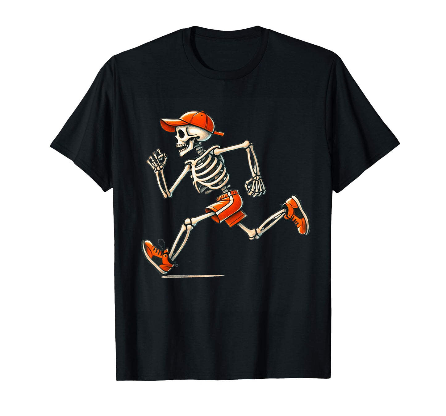 Skeleton Running Halloween Costume Runner Men Boys Kids T-Shirt