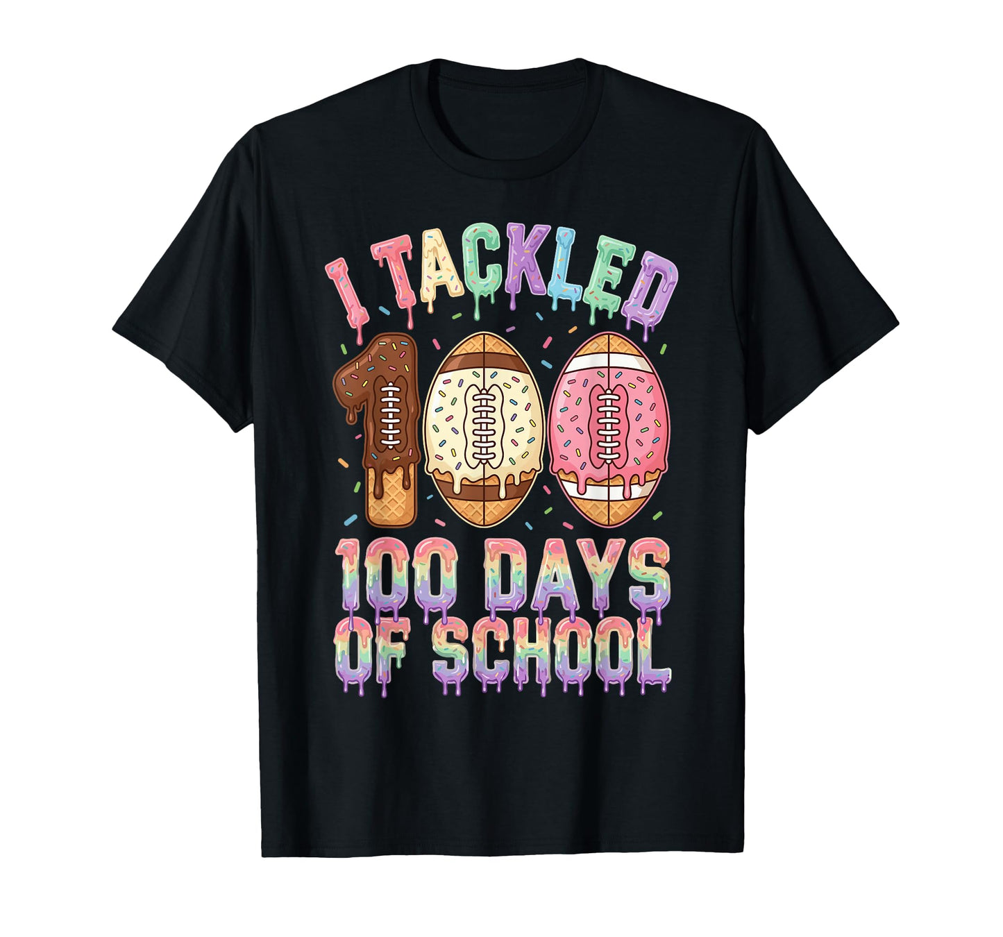 I Tackled 100 Days of School Football 100th Day for Boys T-Shirt