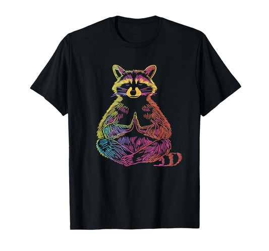 Raccoon Meditating Animal Meditation Zen Funny Yoga Yogi T-Shirt