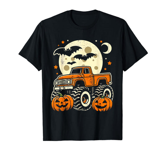 Halloween Shirt For Kids Boy Monster Truck Pumpkin Halloween T-Shirt