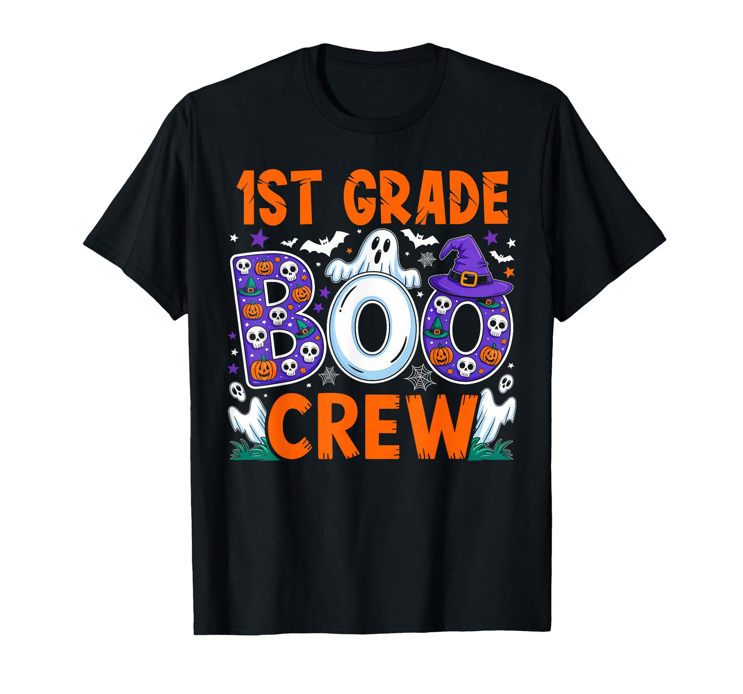 1st Grade Boo Crew First Grade Teacher Kids Happy Halloween T-Shirt