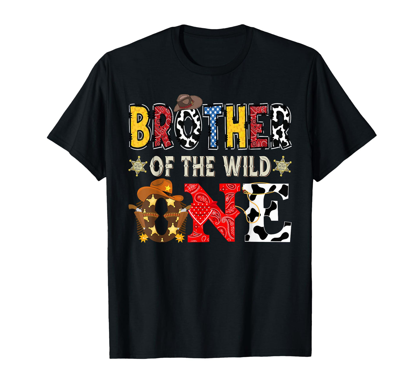 Brother of The Wild One 1St Birthday Boy Western Cowboy T-Shirt