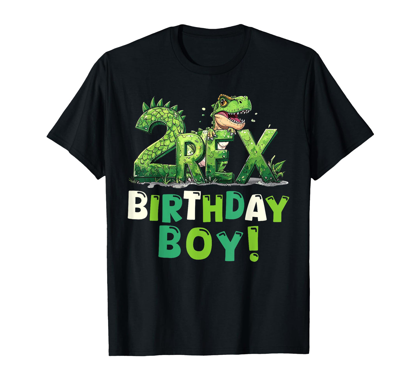 Two Rex 2nd Birthday Boy Second Dinosaur 2 Year Old Boys T-Shirt