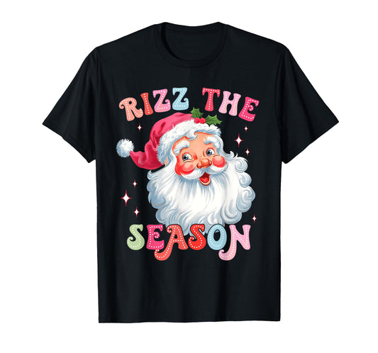Rizz the Season Funny Christmas Rizzmas Santa Claus Rizzler T-Shirt