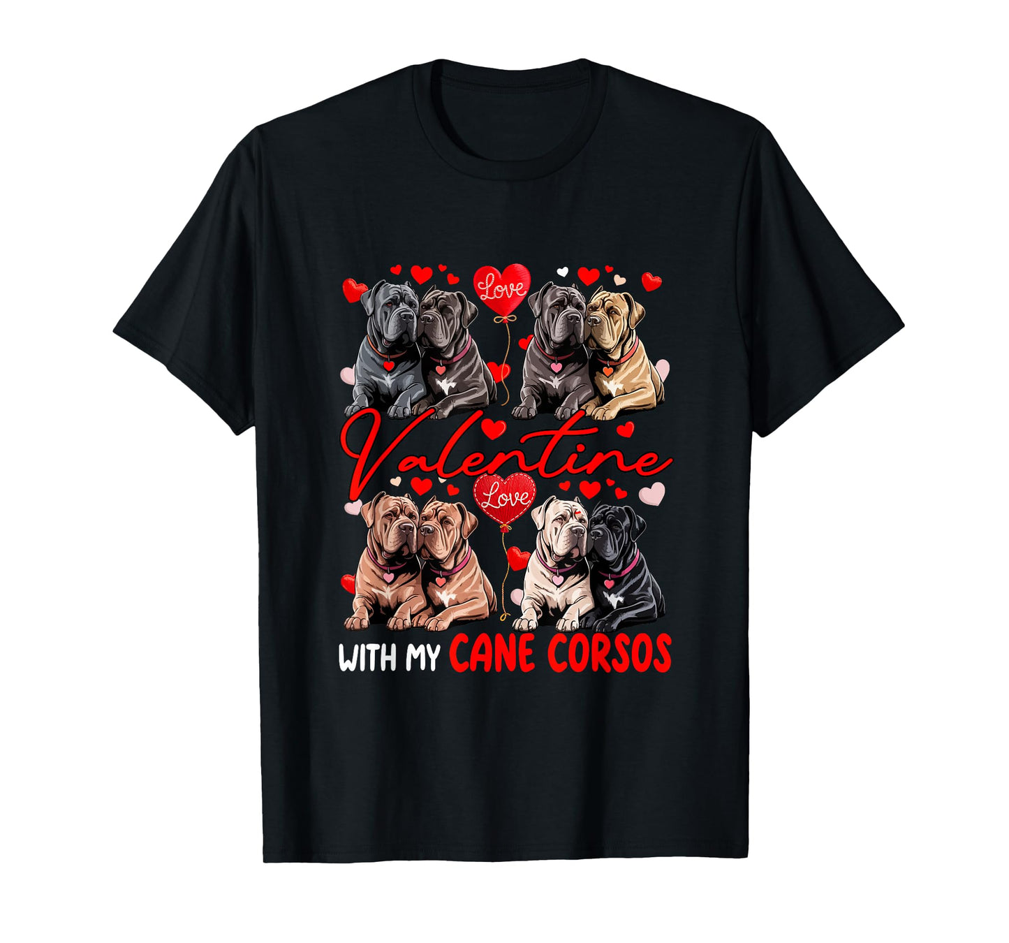 Valentine with My Cane Corsos Couple Dogs Costume Owner Kids T-Shirt