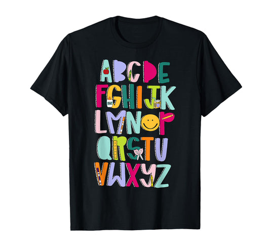 Alphabet Learning Letters ABCs First Day Of School Boy Girl T-Shirt