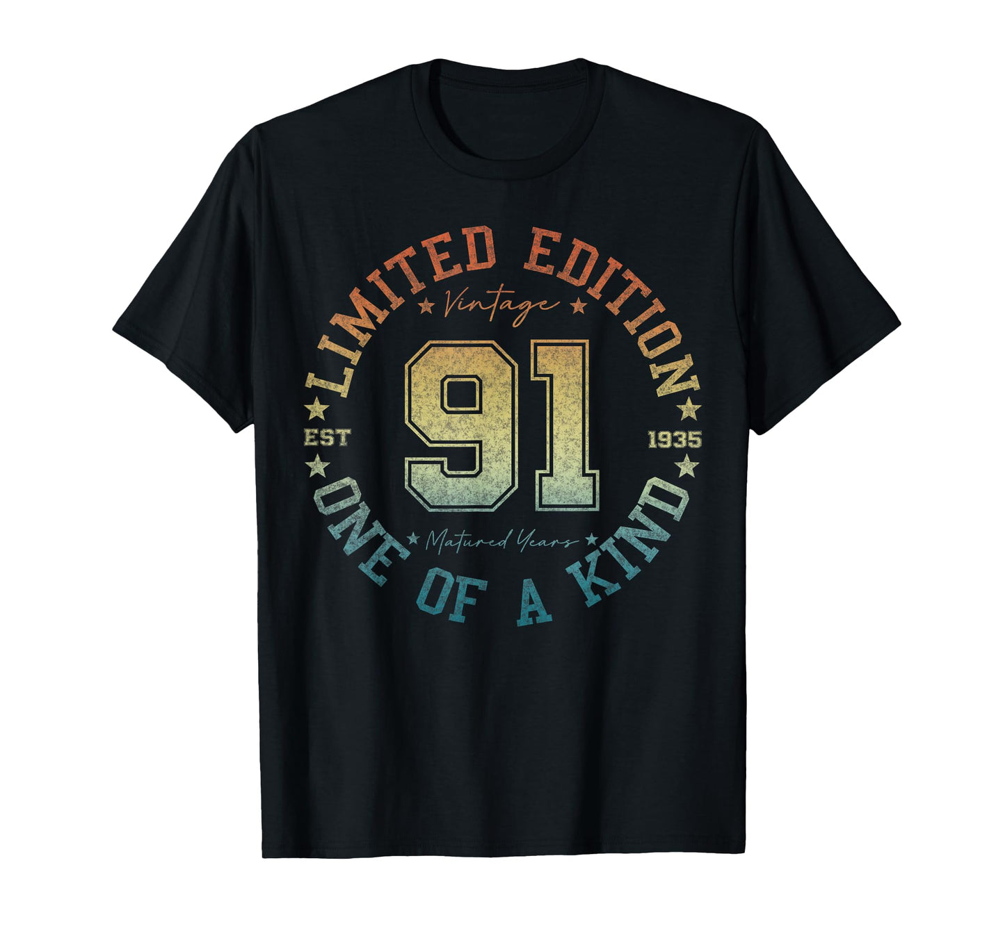 91 Year Old Gifts Vintage 1935 Limited Edition 91st Birthday T-Shirt