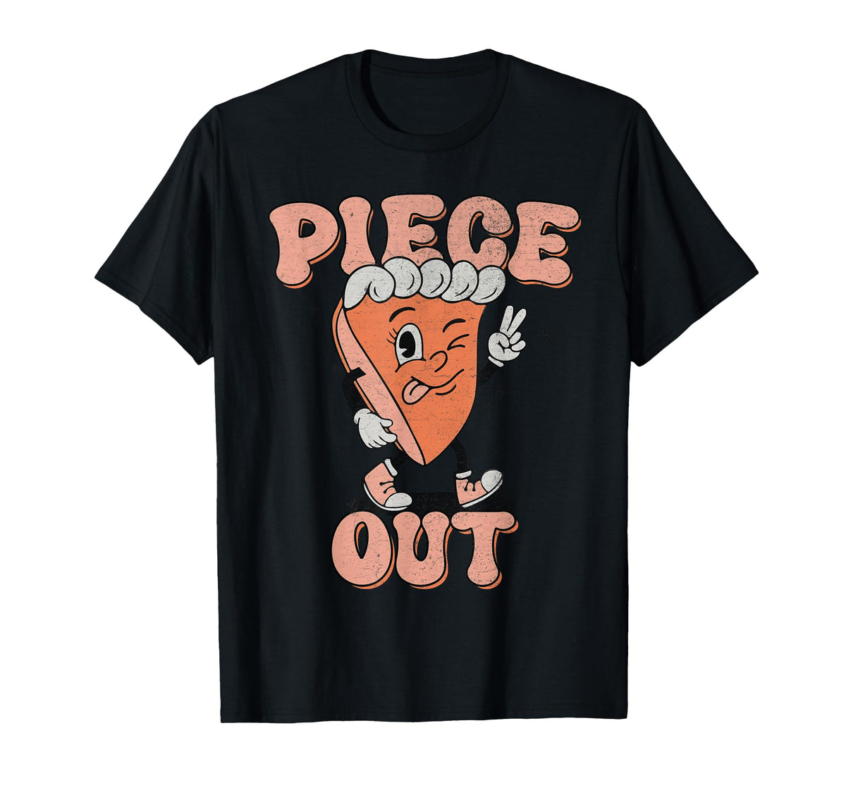 Piece Out Pumpkin Pie Retro Thanksgiving Fall Vibes Groovy T-Shirt