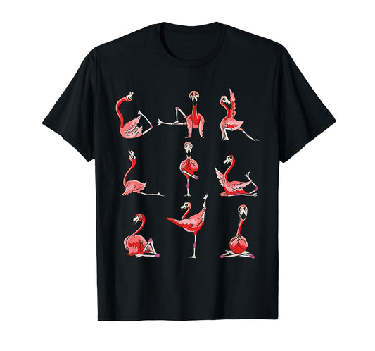 Women Flamingo Do Yoga Pose Meditation Men Women Tee T-Shirt