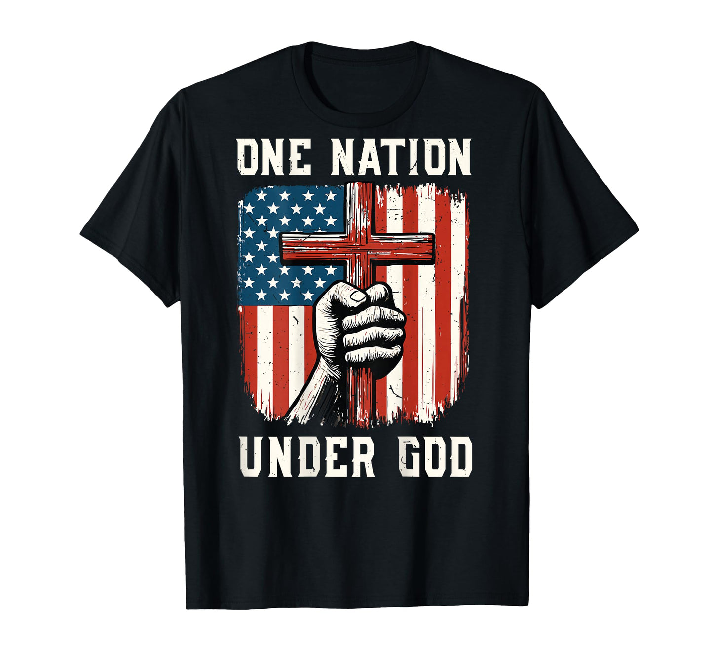 One Nation Under God American Flag Faith Christian Patriotic T-Shirt