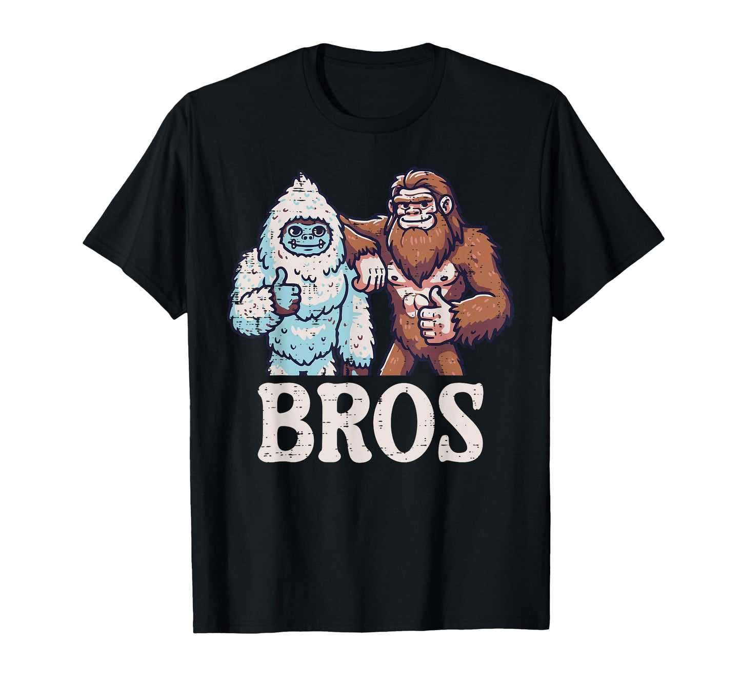 Bigfoot Sasquatch Yeti Bros Funny Brothers Men Women Kids T-Shirt